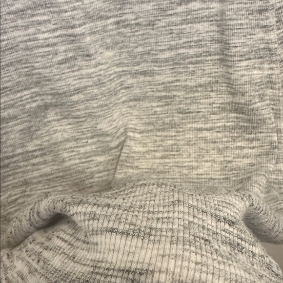 Theory Heather Gray Mini Bodycon Dress Small Short Sleeved Ribbed Classic Simple - Picture 5 of 5